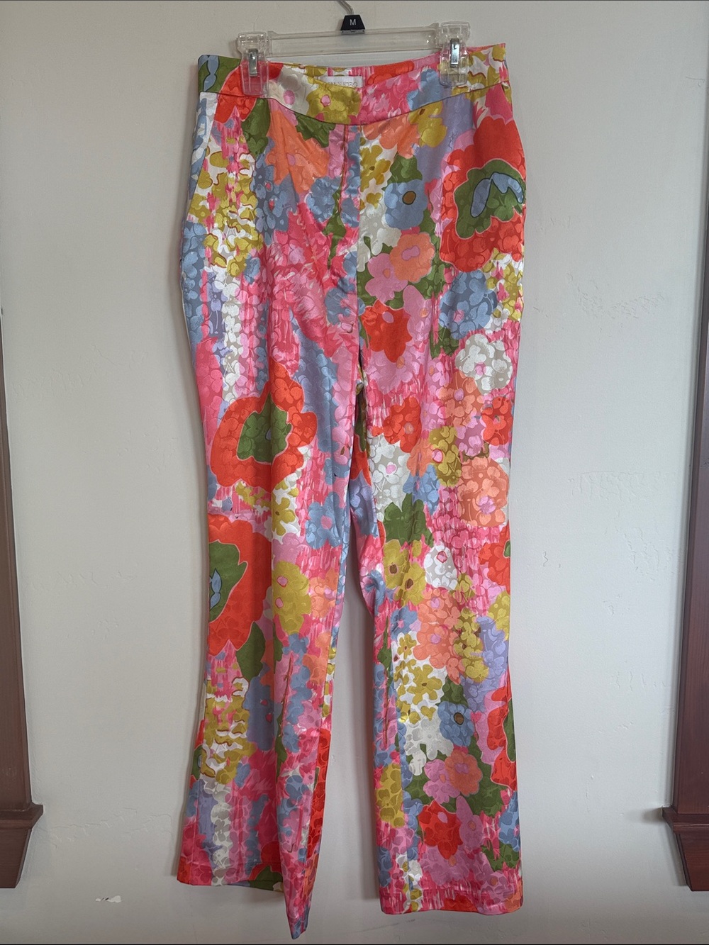 Ronny Kobo Multicolor Floral High Rise Straight Leg Crop Pant in size Small